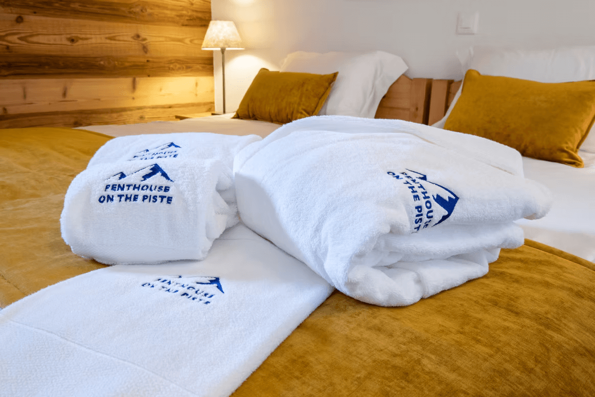 emroidered towels and dressing gowns