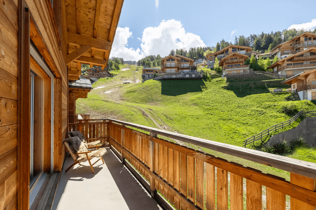 balcony on the piste in summer